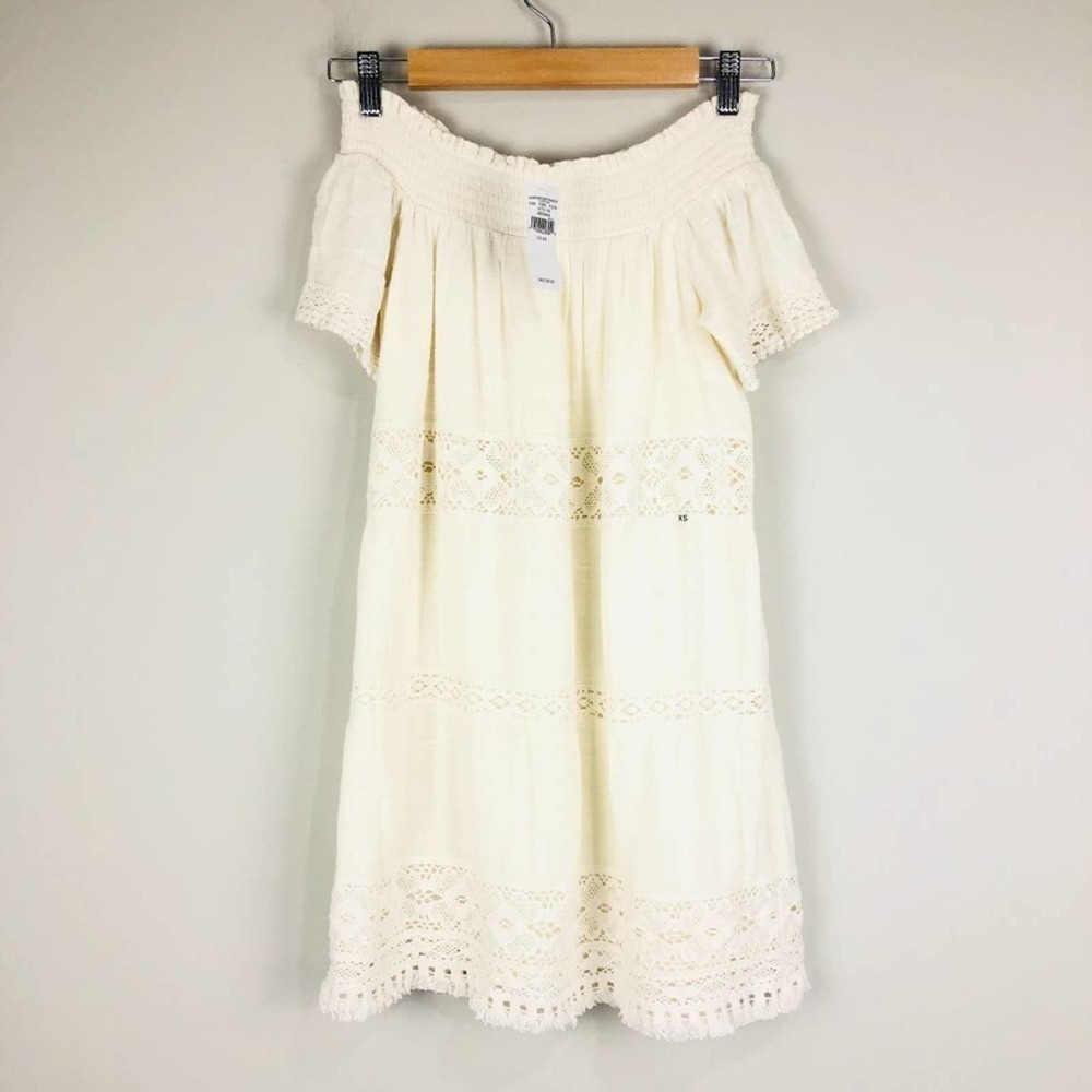 NWT American Eagle Off the Shoulders Cotton Blend Eyelet Dress